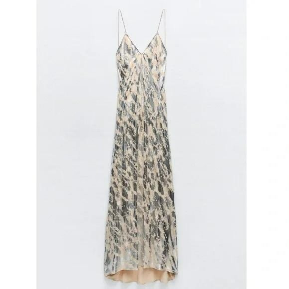 ZARA FOIL PRINT SLIP DRESS - Picture 3 of 6